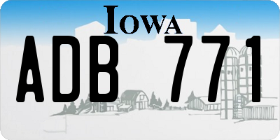 IA license plate ADB771