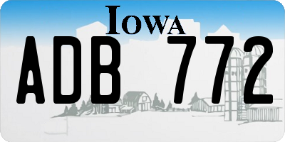 IA license plate ADB772