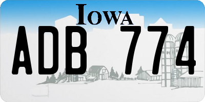IA license plate ADB774