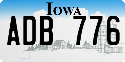 IA license plate ADB776