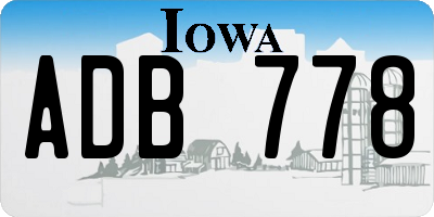 IA license plate ADB778