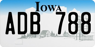 IA license plate ADB788