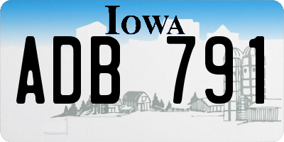 IA license plate ADB791