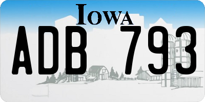 IA license plate ADB793