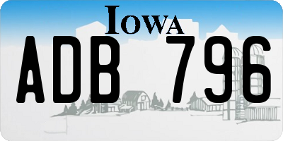 IA license plate ADB796