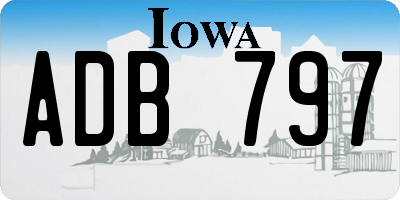 IA license plate ADB797