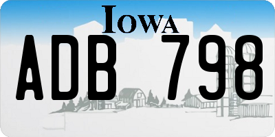 IA license plate ADB798