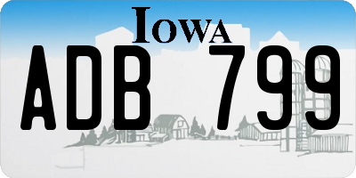 IA license plate ADB799