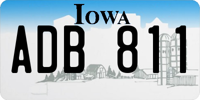 IA license plate ADB811