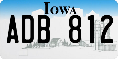 IA license plate ADB812