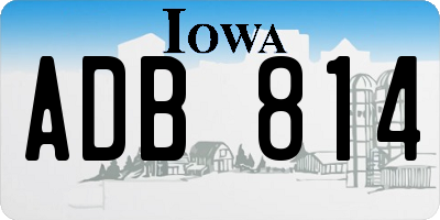 IA license plate ADB814