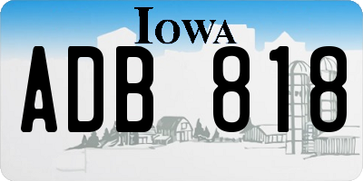 IA license plate ADB818