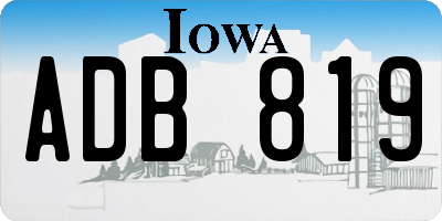 IA license plate ADB819