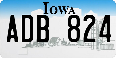 IA license plate ADB824