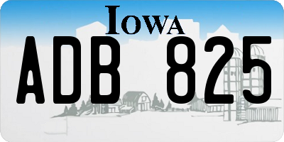 IA license plate ADB825