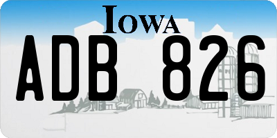 IA license plate ADB826