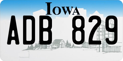 IA license plate ADB829