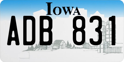 IA license plate ADB831