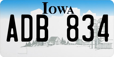 IA license plate ADB834