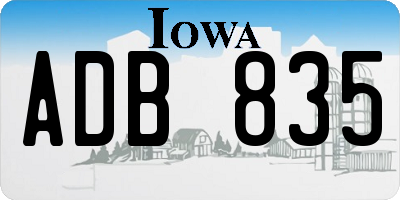 IA license plate ADB835