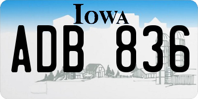 IA license plate ADB836