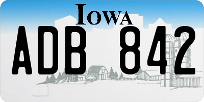IA license plate ADB842
