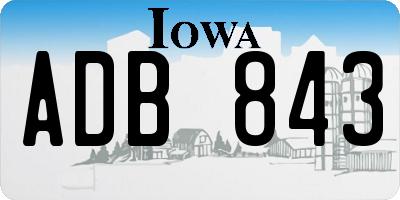 IA license plate ADB843
