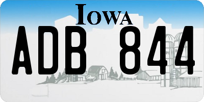 IA license plate ADB844