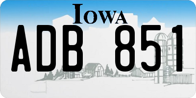 IA license plate ADB851