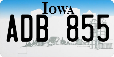 IA license plate ADB855