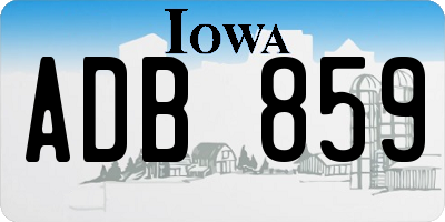 IA license plate ADB859