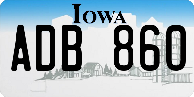 IA license plate ADB860