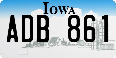 IA license plate ADB861
