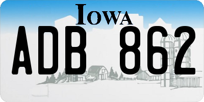 IA license plate ADB862