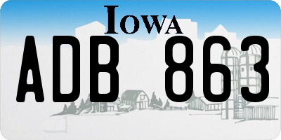 IA license plate ADB863