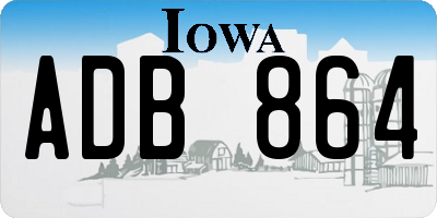 IA license plate ADB864