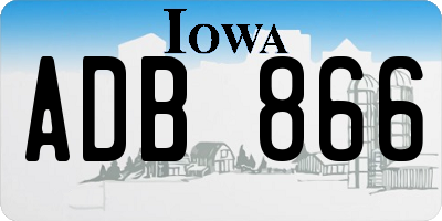 IA license plate ADB866