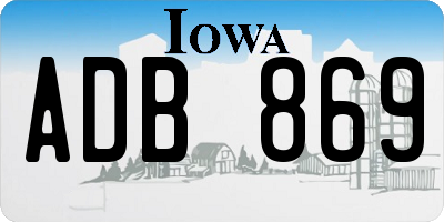 IA license plate ADB869