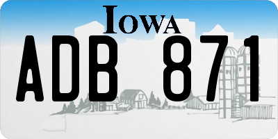 IA license plate ADB871