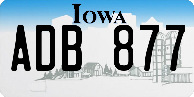IA license plate ADB877