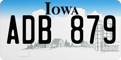 IA license plate ADB879