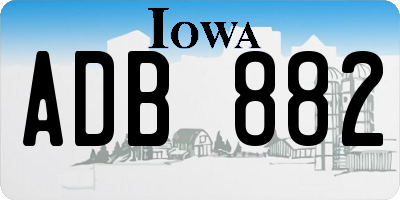 IA license plate ADB882