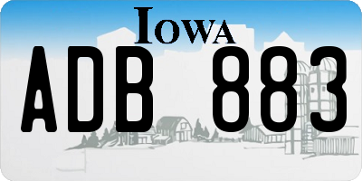 IA license plate ADB883