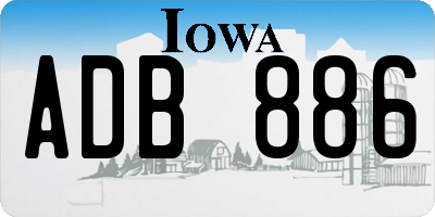IA license plate ADB886