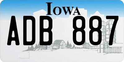 IA license plate ADB887