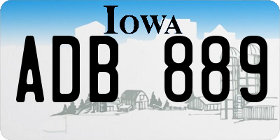 IA license plate ADB889