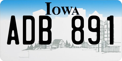 IA license plate ADB891