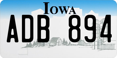 IA license plate ADB894