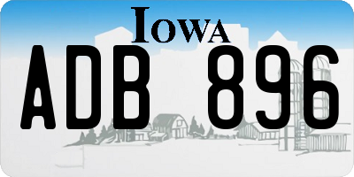 IA license plate ADB896
