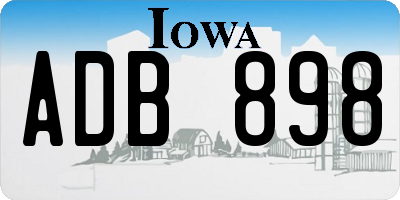 IA license plate ADB898